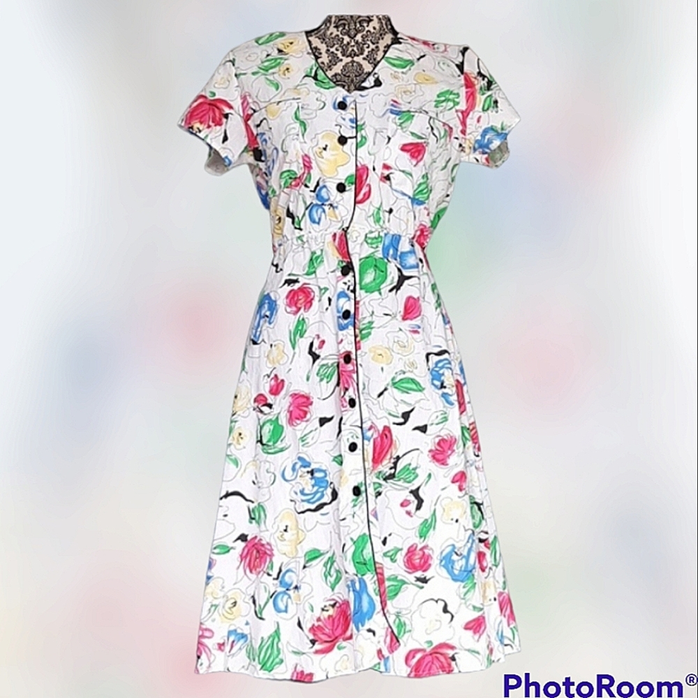 Vintage Charleston Rags Floral Dress